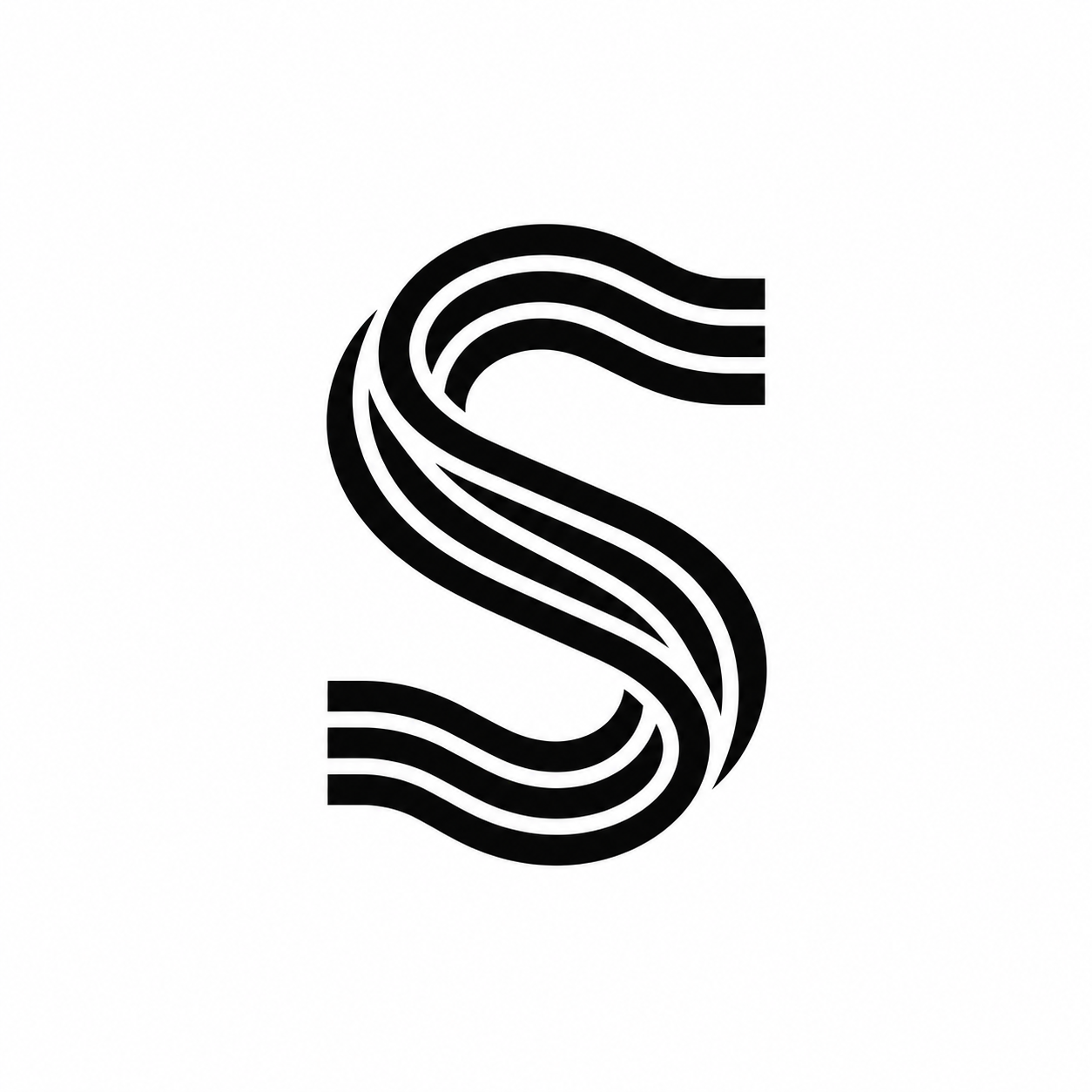 Siffra: S-symbol uppbyggd av böljande linjer.
